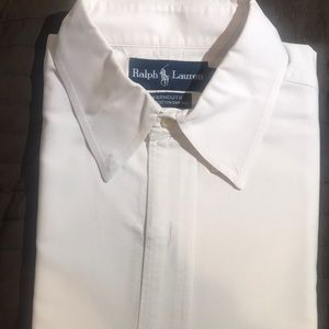 Ralph Lauren button down white dress shirt.